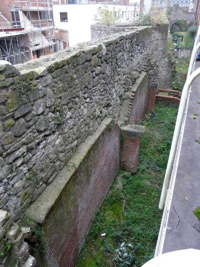 Inner face of the medieval town wall at Bargate Centre, Southampton